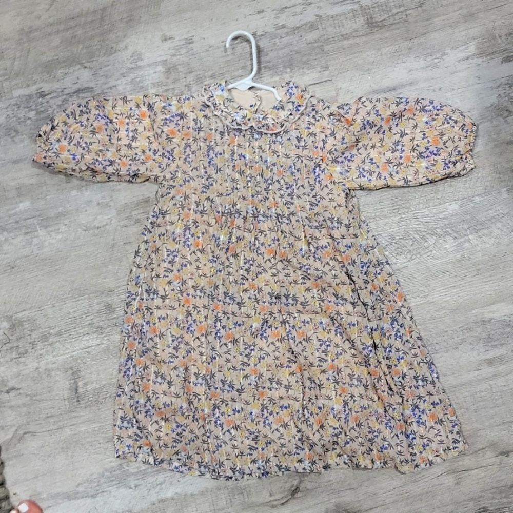 Klai Kiara Floral Pleat‎ Dress | Stone